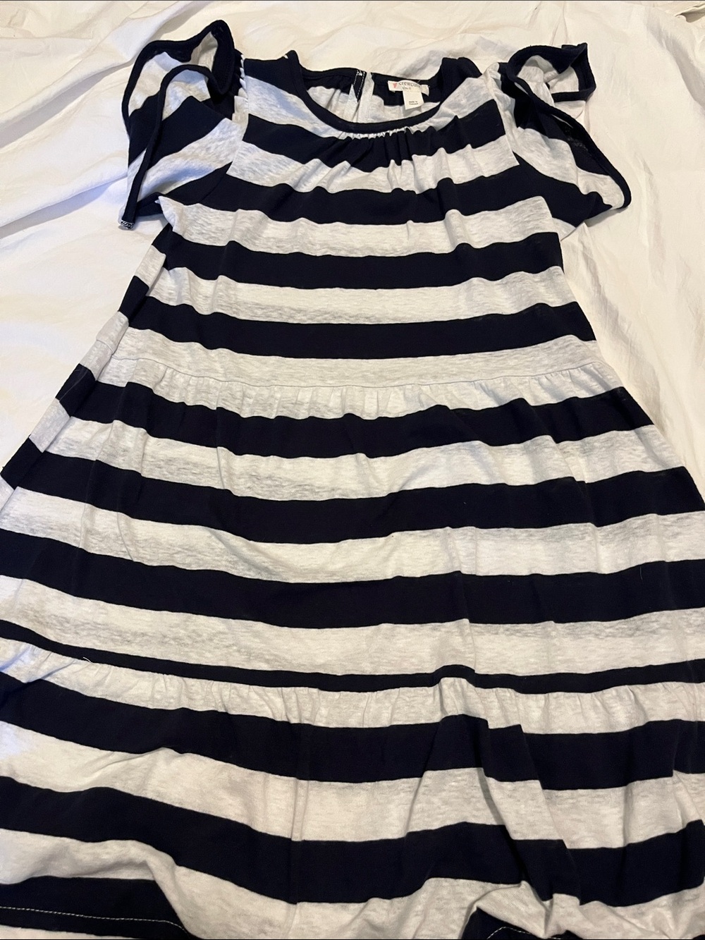 Crewcuts Navy and White Lightweight Striped Dress - size M